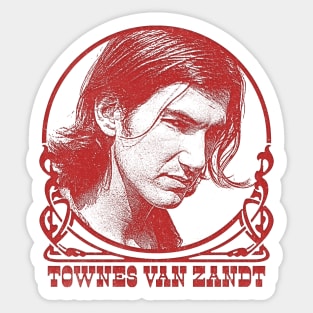 Townes Van Zandt // Retro Faded Style Design Sticker